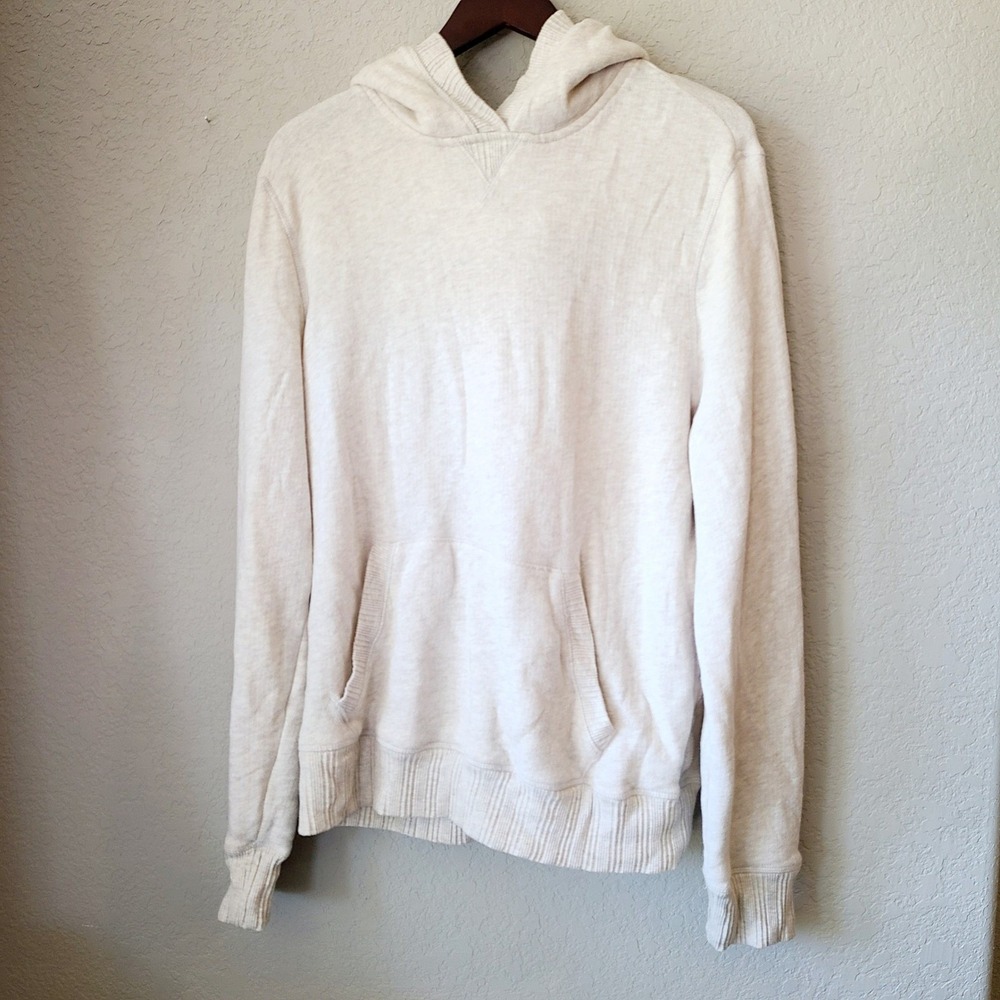 Gap Women's XL Heather Beige Cream Knit Sweater Hoodie‎ Pullover Pouch